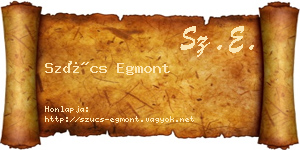 Szűcs Egmont névjegykártya